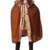 Brown Plush Collared Ladies Short Cape