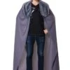 Grey Fur Collared Mens Cape