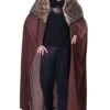 Brown Deluxe Plush Collared Mens Cape