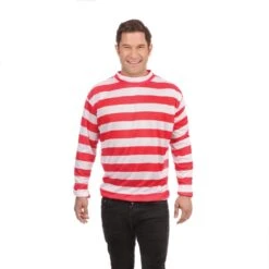 Striped Shirt Mens (Red & White)