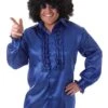Satin Ruffle Shirt (Various Colours) – Blue