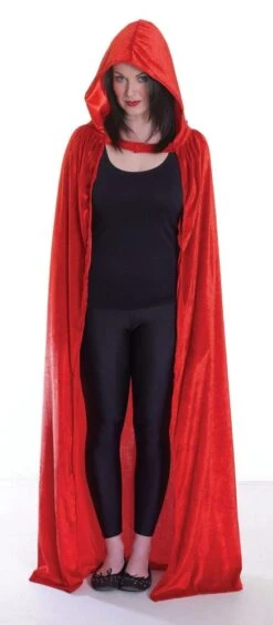 Velvet Red Hooded Cloak – Red