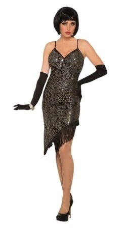 Flapper Dress Sequin Black