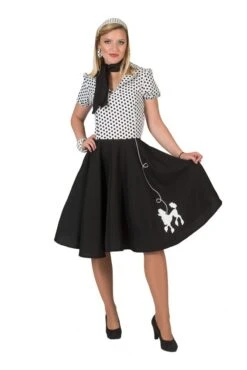 Poodle Dress (White/Black)