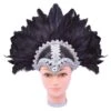 Feather Helmet Black Braiding/Plume