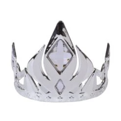 Silver Crown Tiara With Clear Stones
