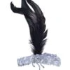 Silver Headband With Black Feathers