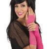 Gloves Fingerless Fishnet Pink