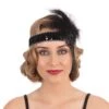 Deluxe Flapper Headband Black Sequin Band