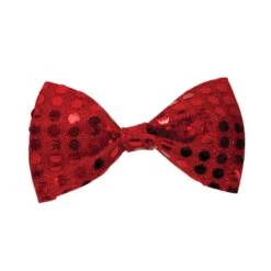 Sequin Bow Tie Red