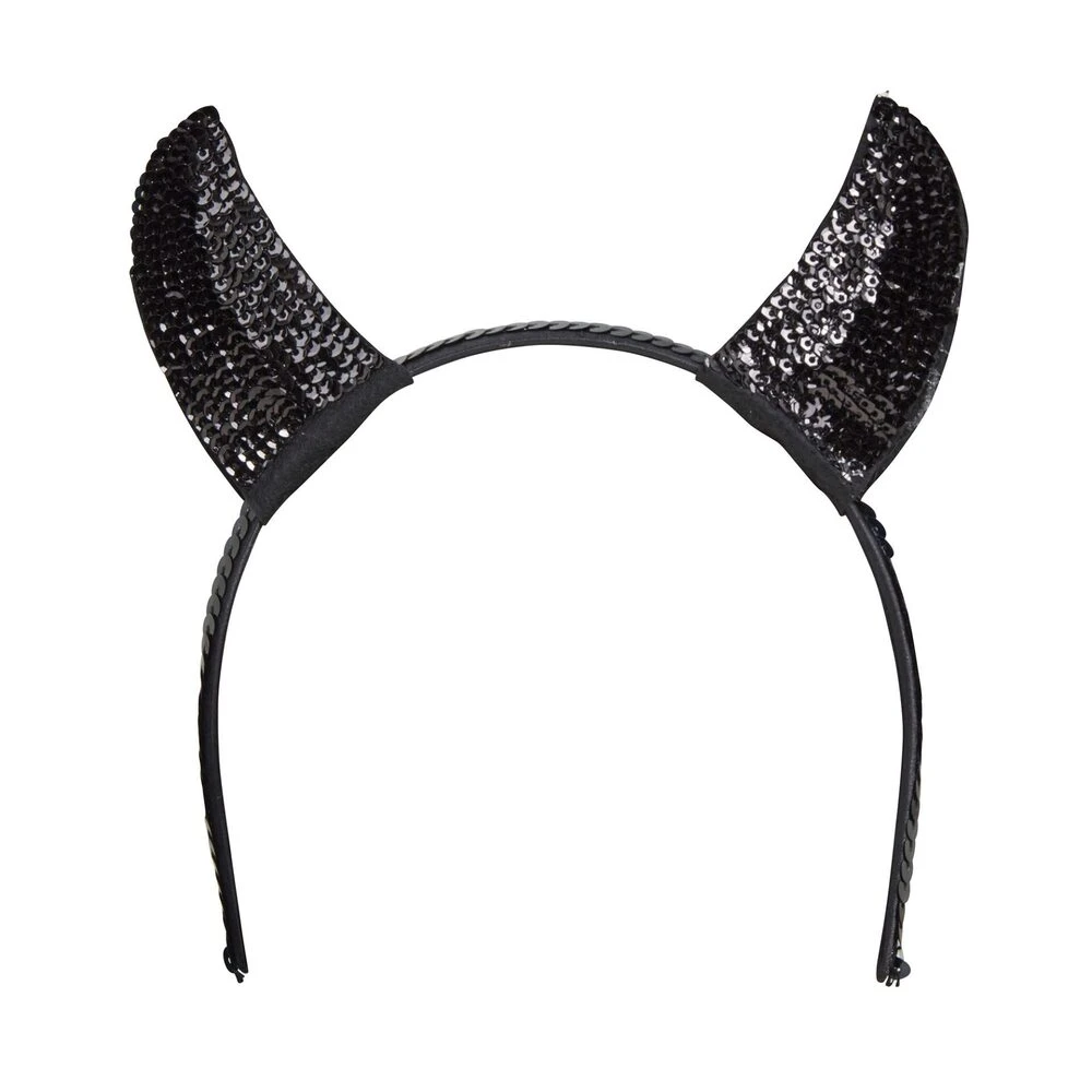 Black Sequin Devil Horns 1 Black Sequin Devil Horns