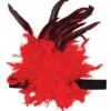 Charleston Headband With Feathers (Red/Black)