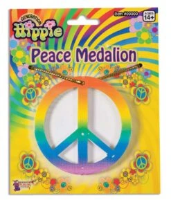 Rainbow Peace Medallion Necklace