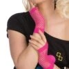 Neon Pink Fishnet Gloves Short