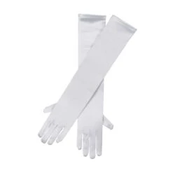 White Satin Gloves