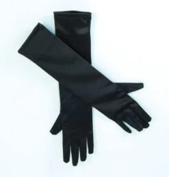Black Satin Gloves