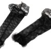 Black Fishnet Fingerless Gloves With Lace