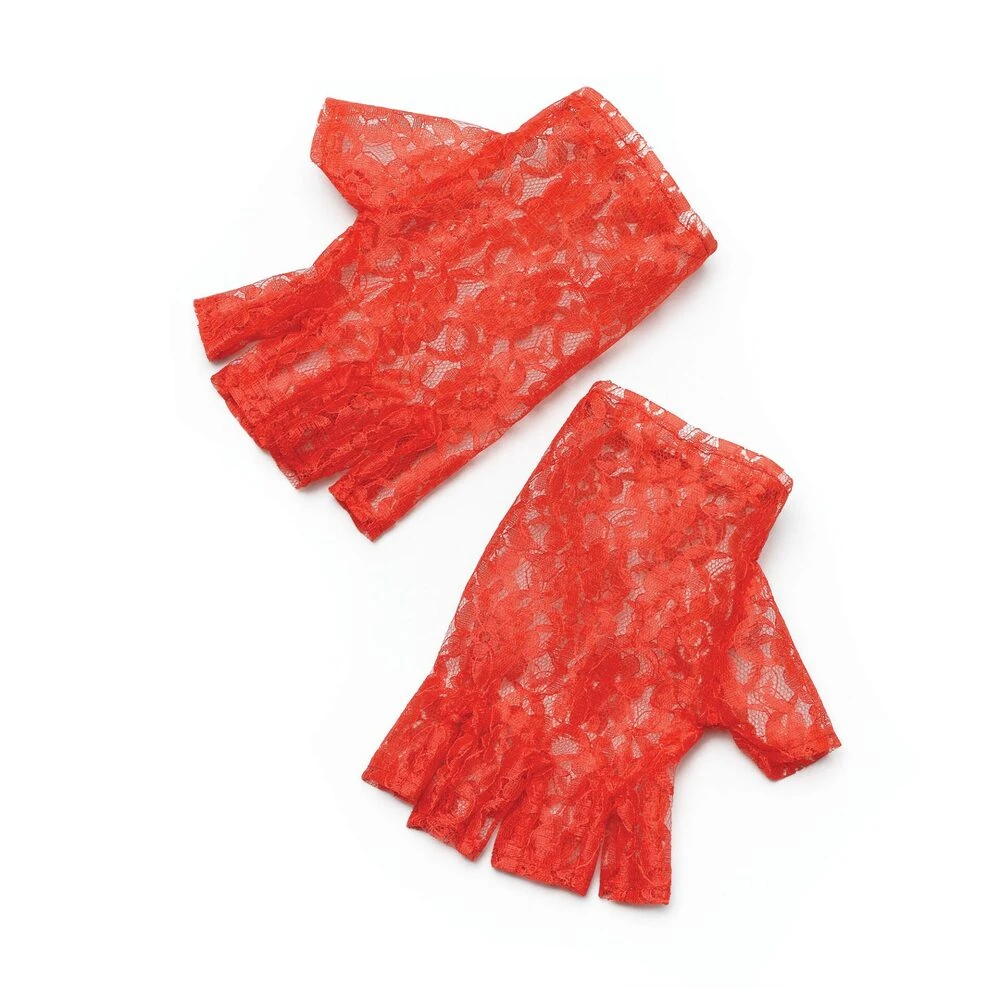 Red Short Fingerless Gloves 1 Red Short Fingerless Gloves