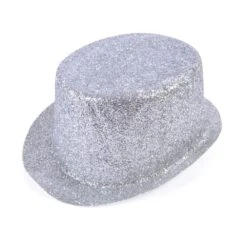Silver Glitter Topper Hat