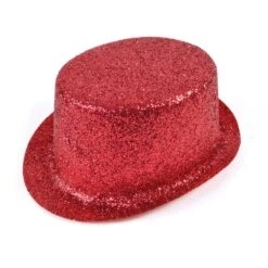 Red Glitter Topper Hat