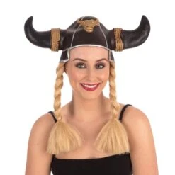 Viking Helmet With Blonde Plaits