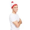 Bobble Hat White + Red Pom Pom