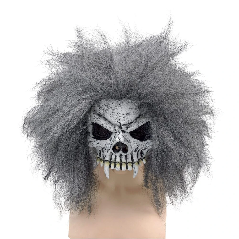 Skull Half Face Mask & Hair 1 Skull Half Face Mask & Hair