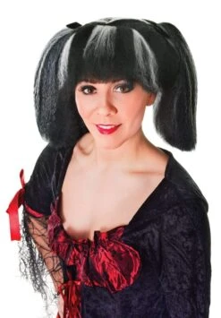Steampunk Wig (Black/White Streaks)