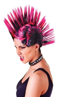 Mohican Pink/Black Female Wig