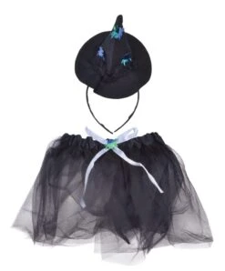 Witch Tutu Black/Silver With Headband