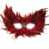 Red & Black Feather Mask