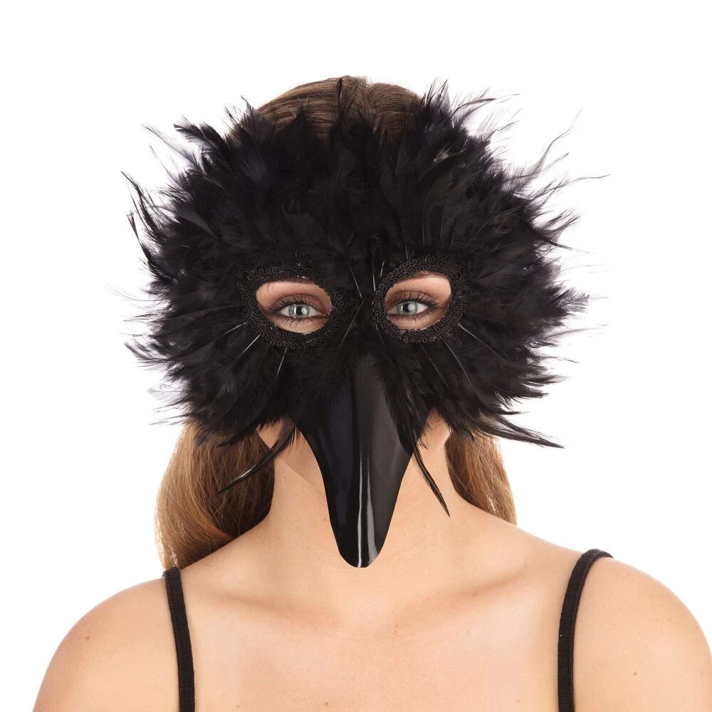Black Bird Feather Mask 1 Black Bird Feather Mask