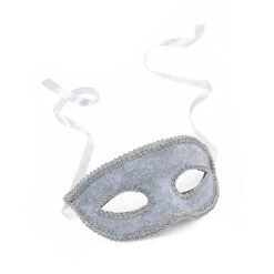 Silver Eye Mask With Ribbon