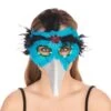 Turquoise Bird Feather Mask