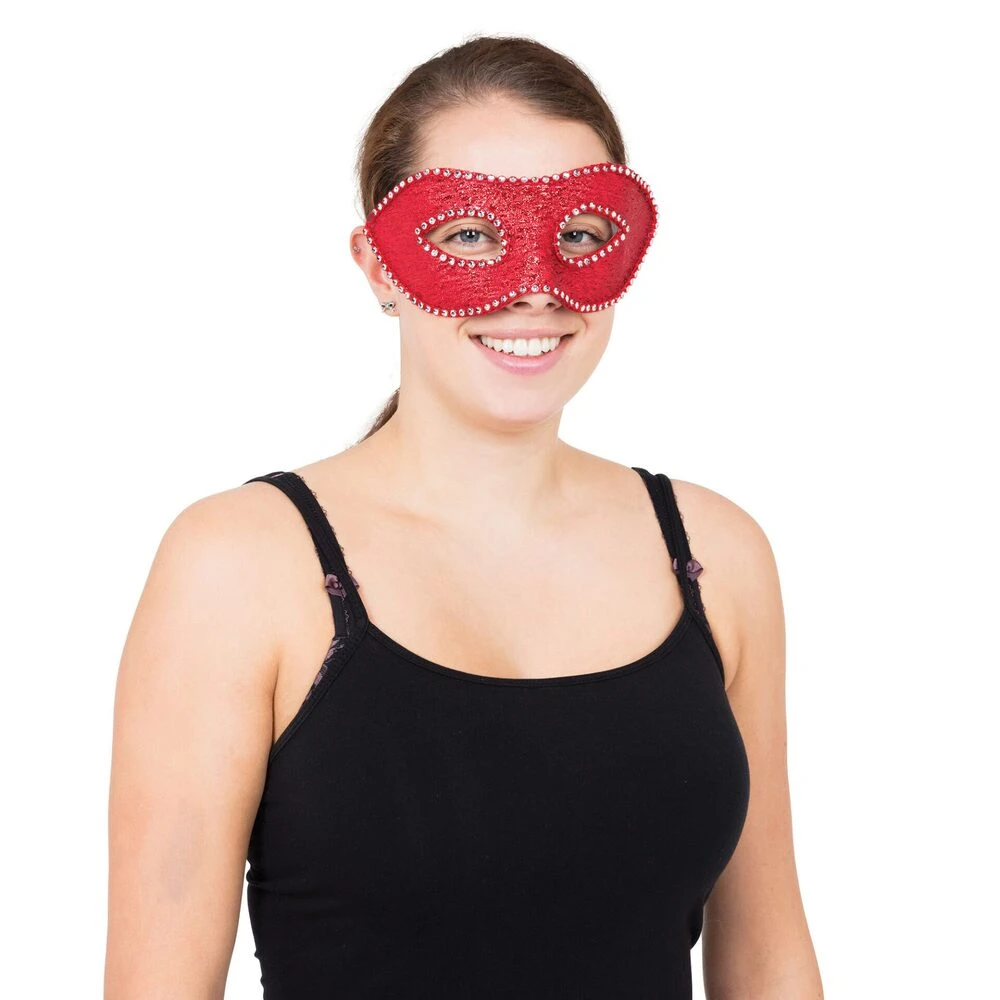 Red Eye Mask With Diamonds 1 Red Eye Mask With Diamonds