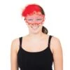 Red Tall Feather Eye Mask