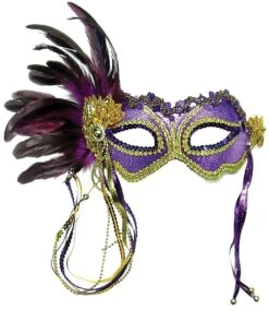 Purple Side Feather Mask