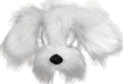 White Shaggy Dog With Sound Mask