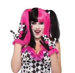 Harlequin Clown Ruffle Gloves