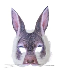 Bunny Face Realistic Fur Mask