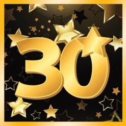 30th Birthday Napkins 13″ (16 In Pkt)